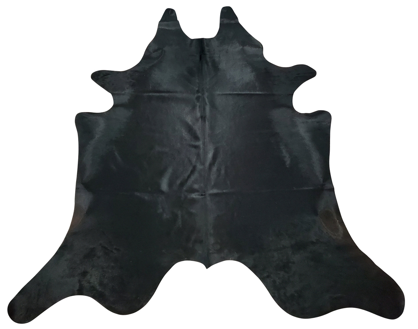 Add a touch of luxury to your space with a premium cowhide rug, featuring a deep black shade and natural texture, perfect for any decor style.