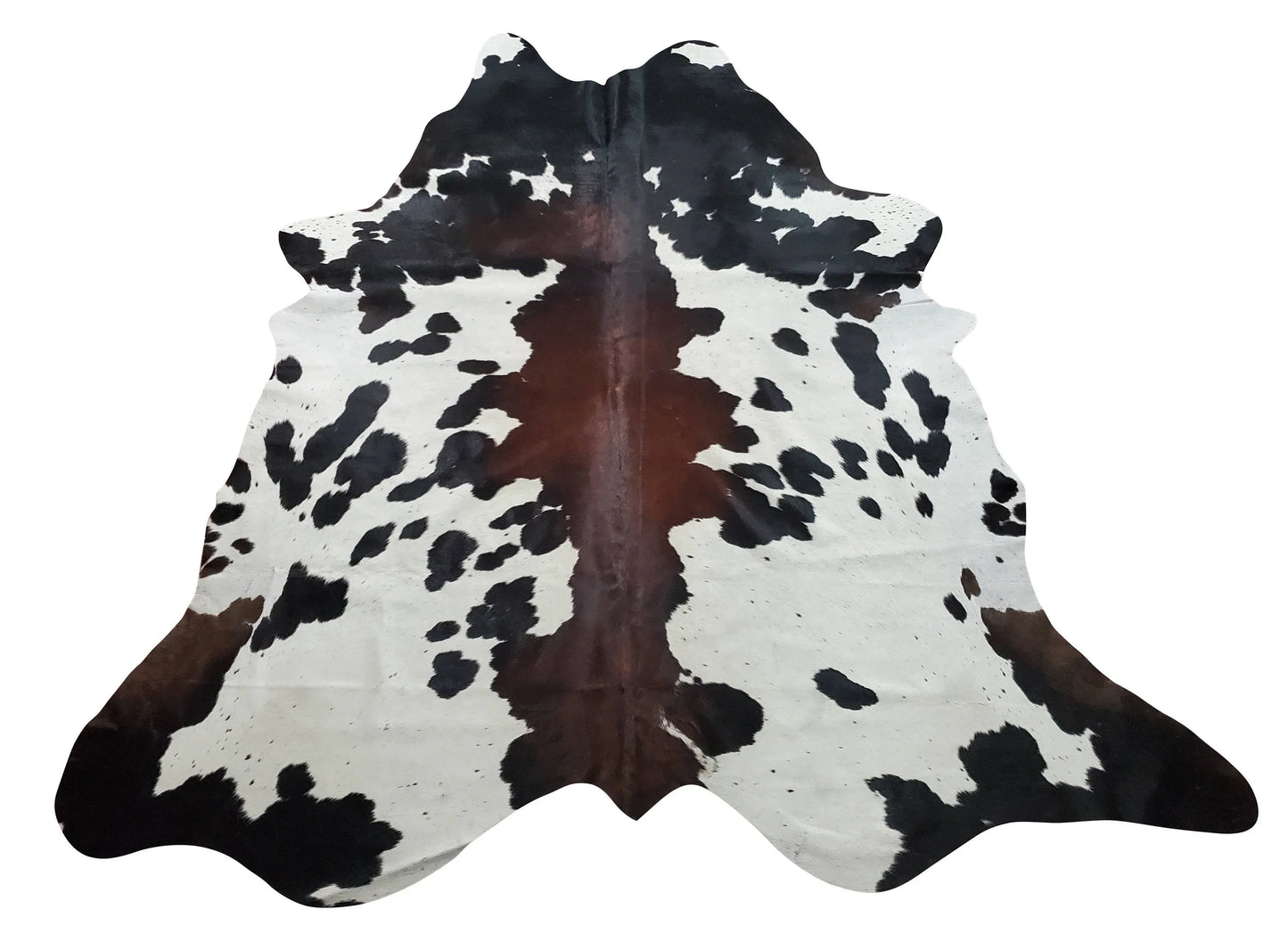 Extra Large Tricolor Cowhide Rug 7.7ft x 7ft