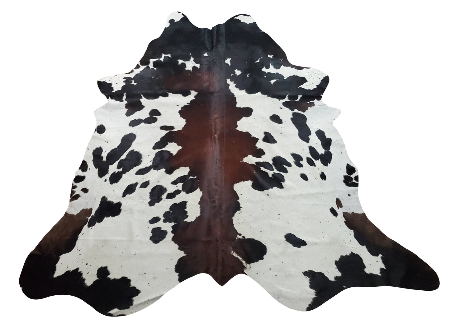 Extra Large Tricolor Cowhide Rug  7.7ft x 7ft