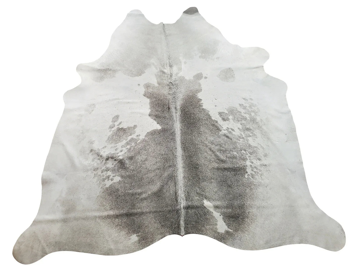 Large Light Gray White Cowhide Rug 6.6ft x 6.6ft