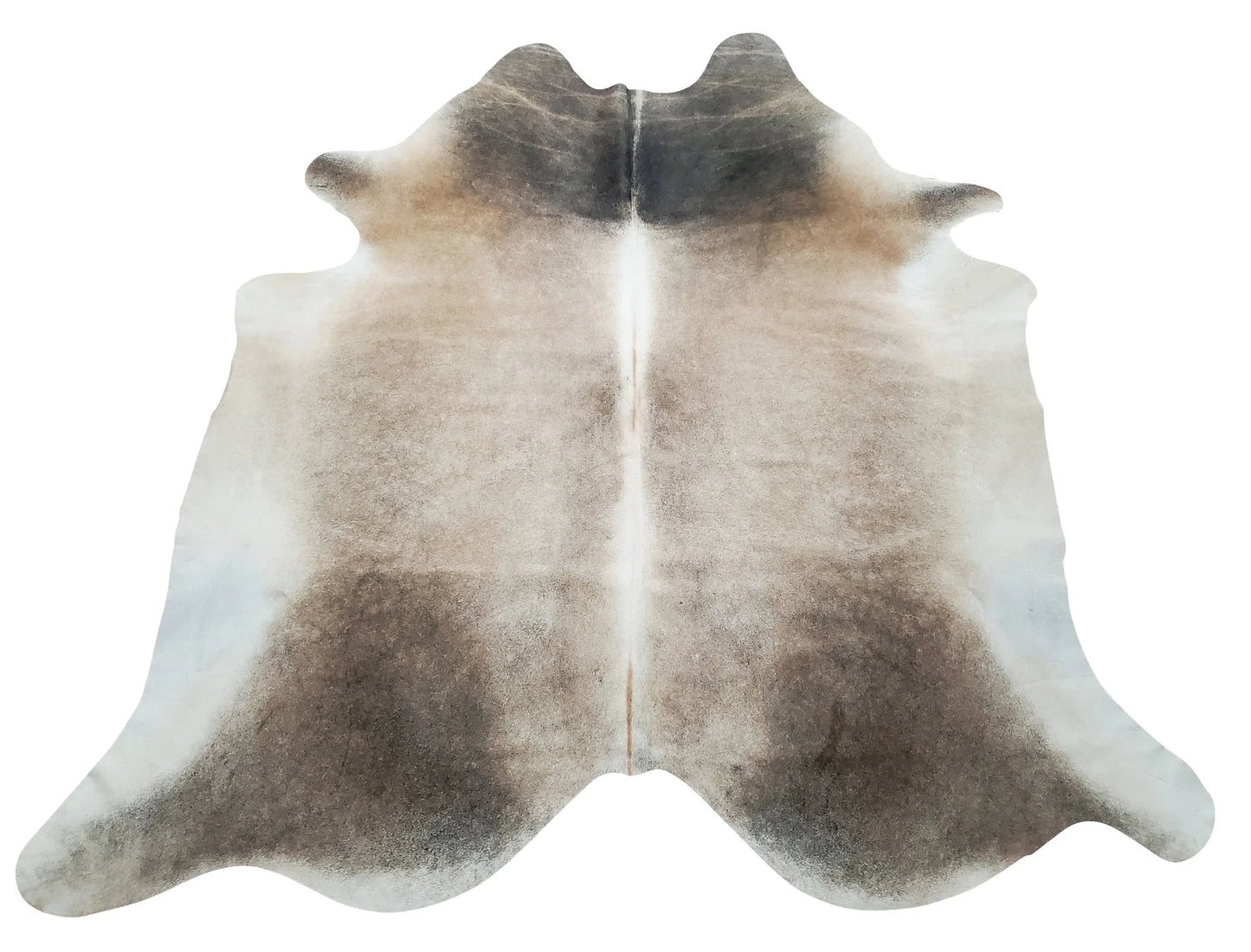 Natural Cowhide Rug Dark Tan Grey 7.2ft x 6.8ft