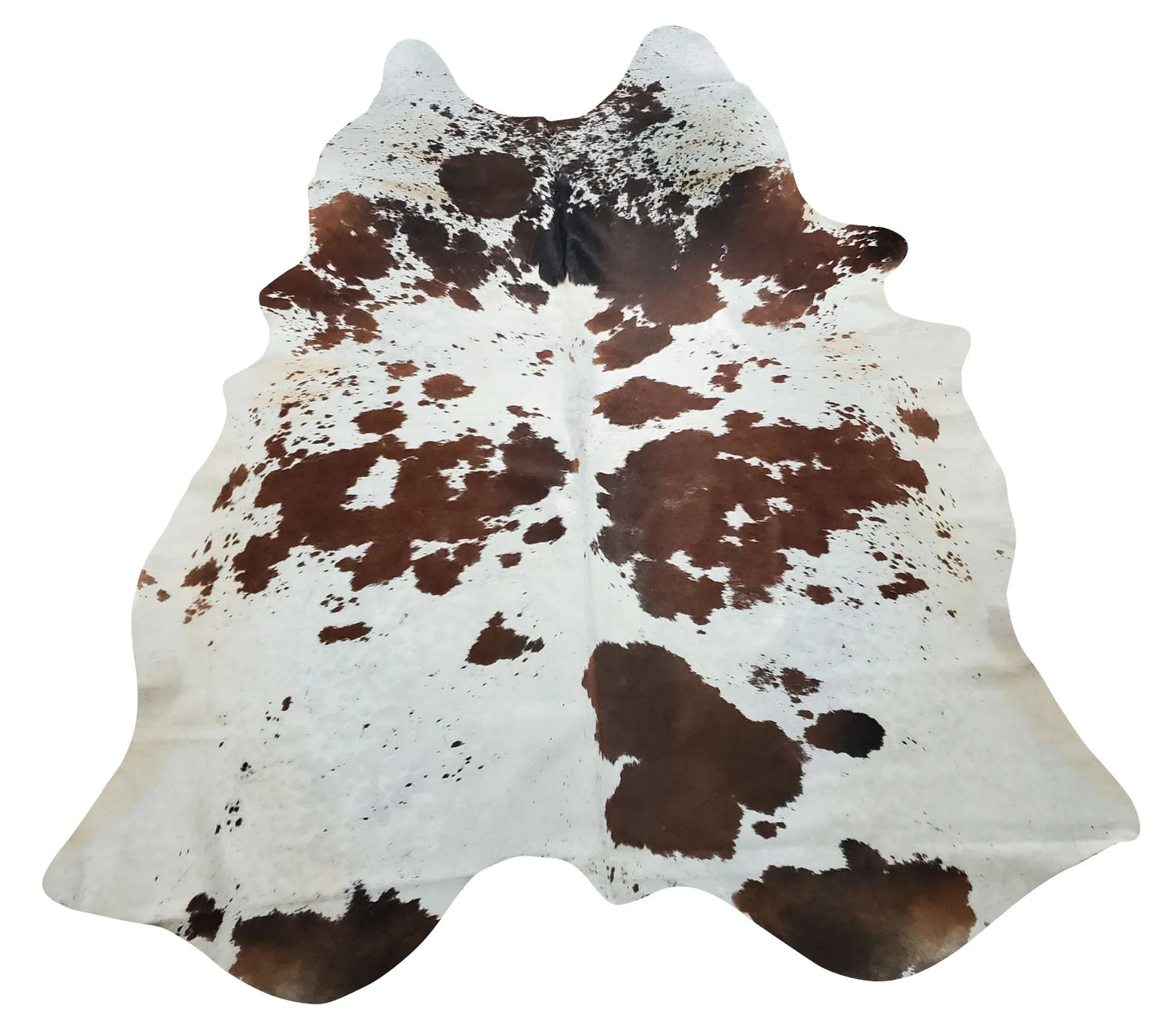 Brown White Spotted Cowhide Rug 7.5ft x 6.1ft