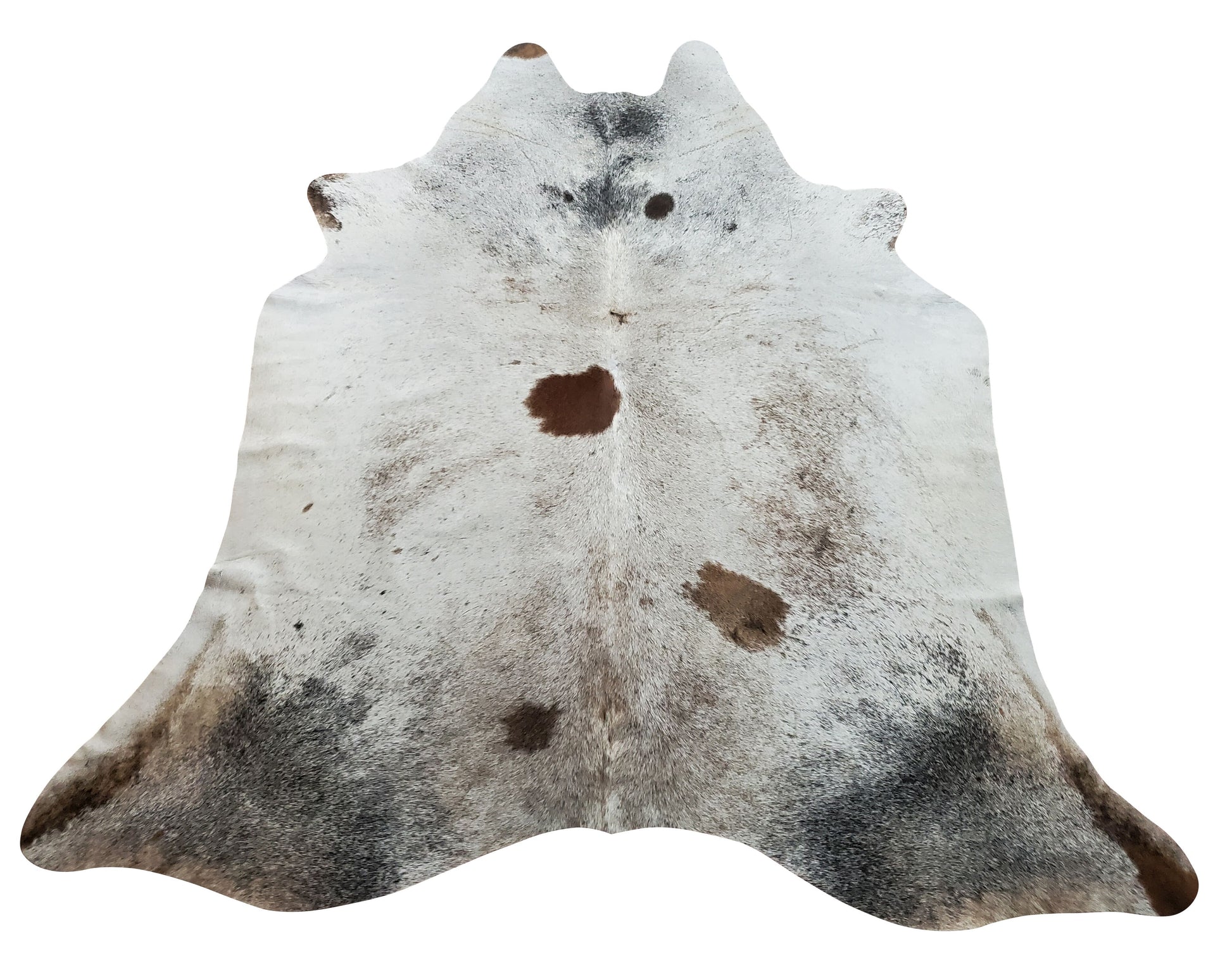 This beautiful natural cowhide rug in a gorgeous spotted pattern can have even more impact than a simple, more expensive rug and is great for all rooms.