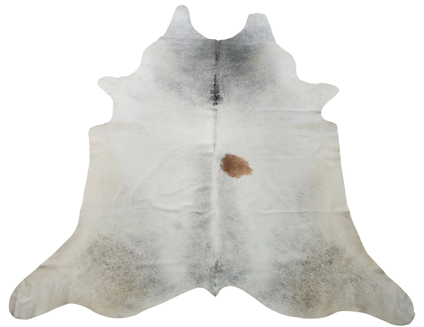 Grey Tan White Natural Cowhide Rug 8.4ft x 6.6ft