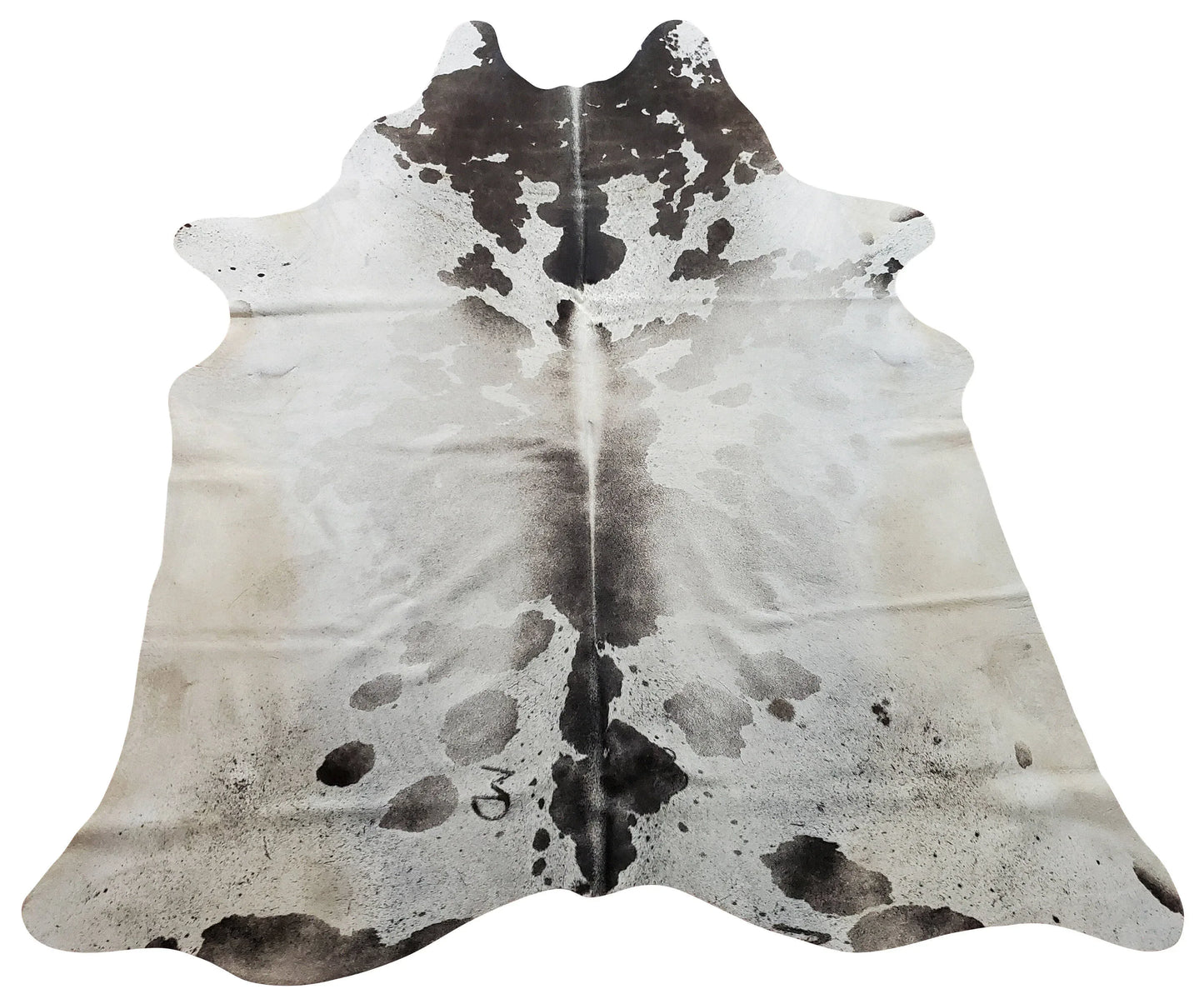 grey white xxl cowhide rug 7.5ft x 6ft
