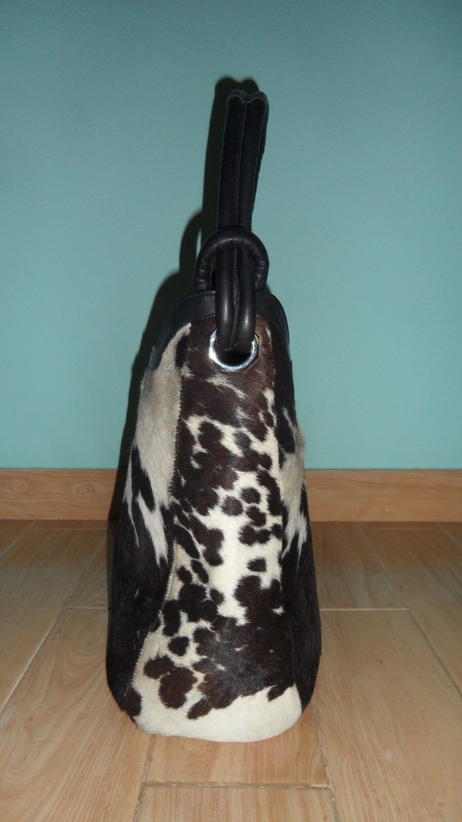 cowhide bucket purse