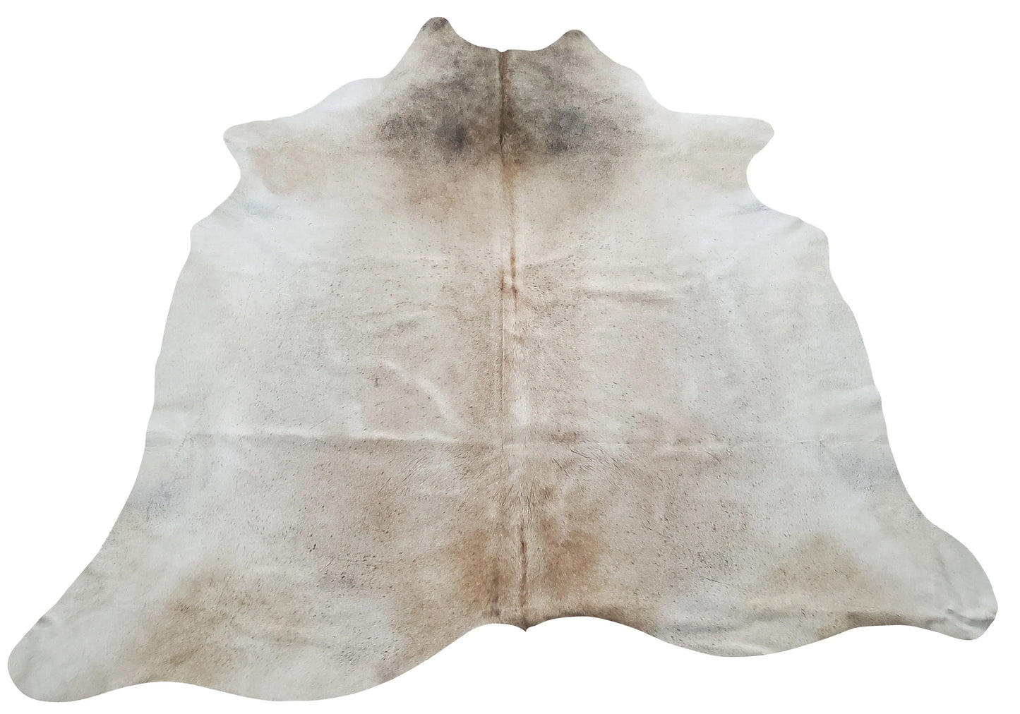 Light Beige Grey Cowhide Rug 6.4ft x 6.4ft