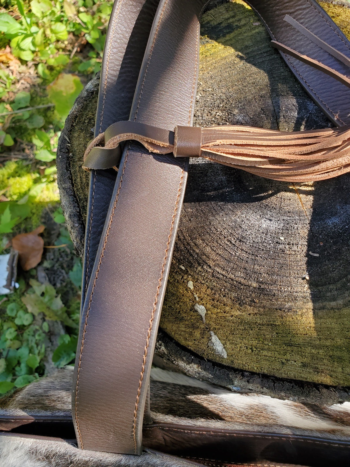 Cowhide Messenger Purse