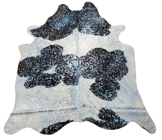 You will love this new metallic cowhide rug, it's even prettier in person, and all the little details and blue color is just stunning, very soft and smooth.