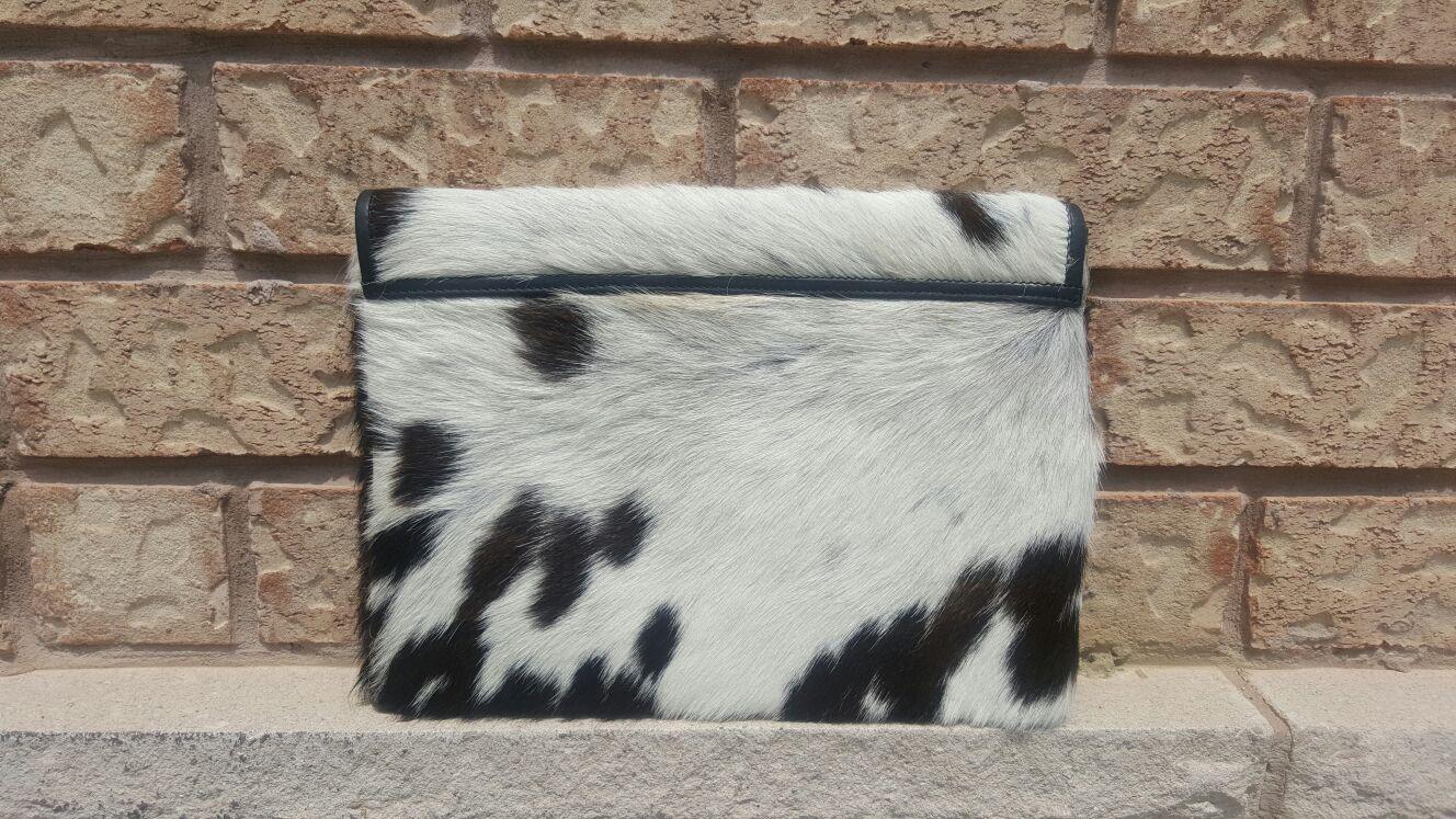 Cowhide Clutch Purse Envelope Wallet Organizer Wrist Purse