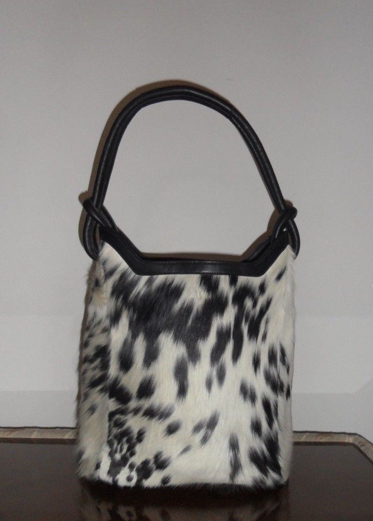 Cowhide Bag black and white