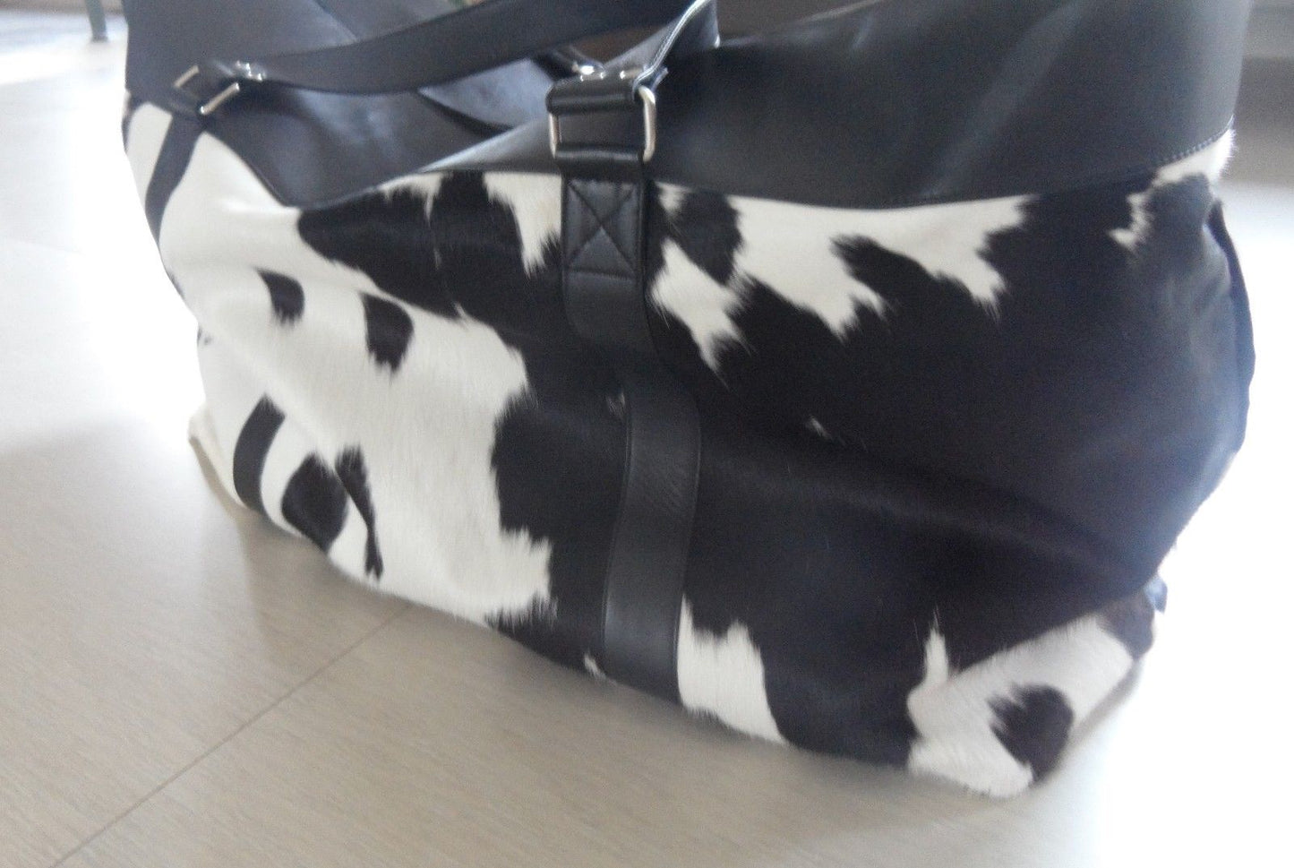 hand made cowhide duffle bag
