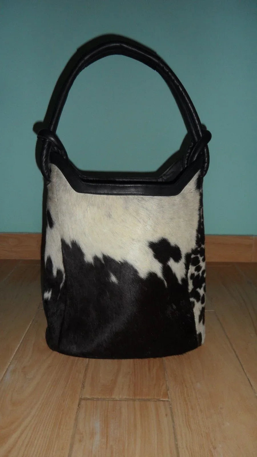 Real Cowhide Handbag Bucket Purse Style