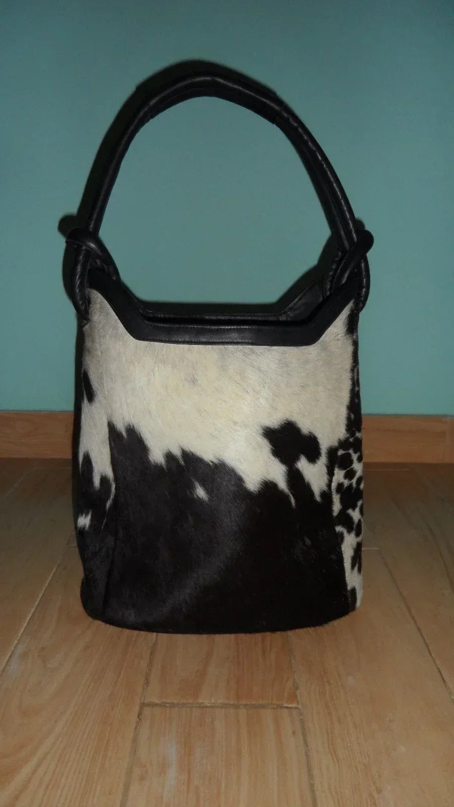 Real Cowhide Handbag Bucket Purse Style