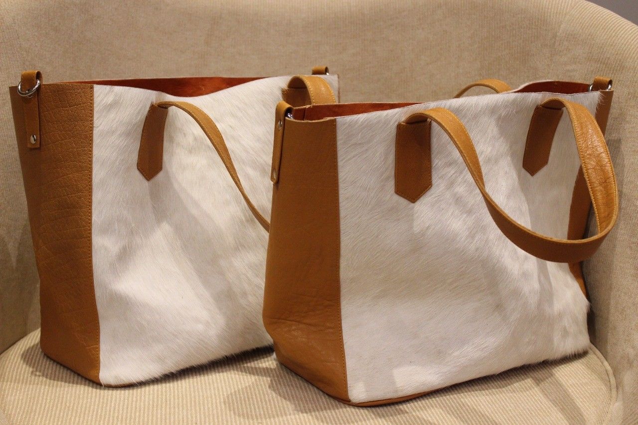 Cowhide Nurse Bag Brown And White