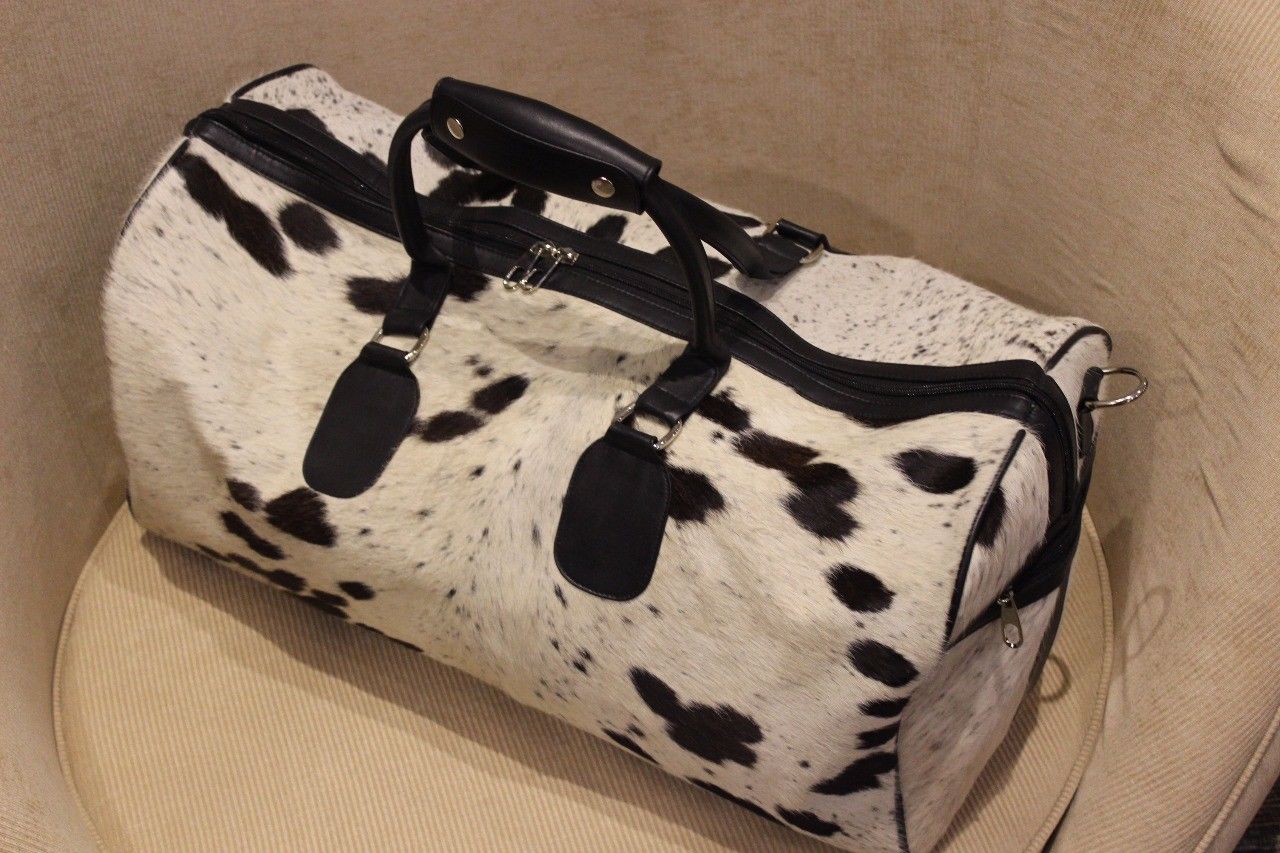 cowhide luggage sets