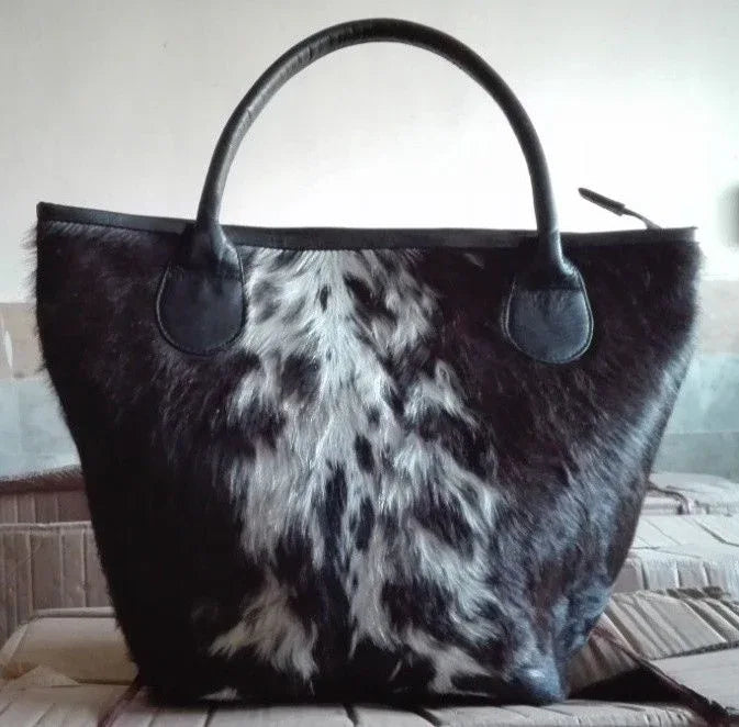 Real Cowhide Ladies Bag In Tote Style