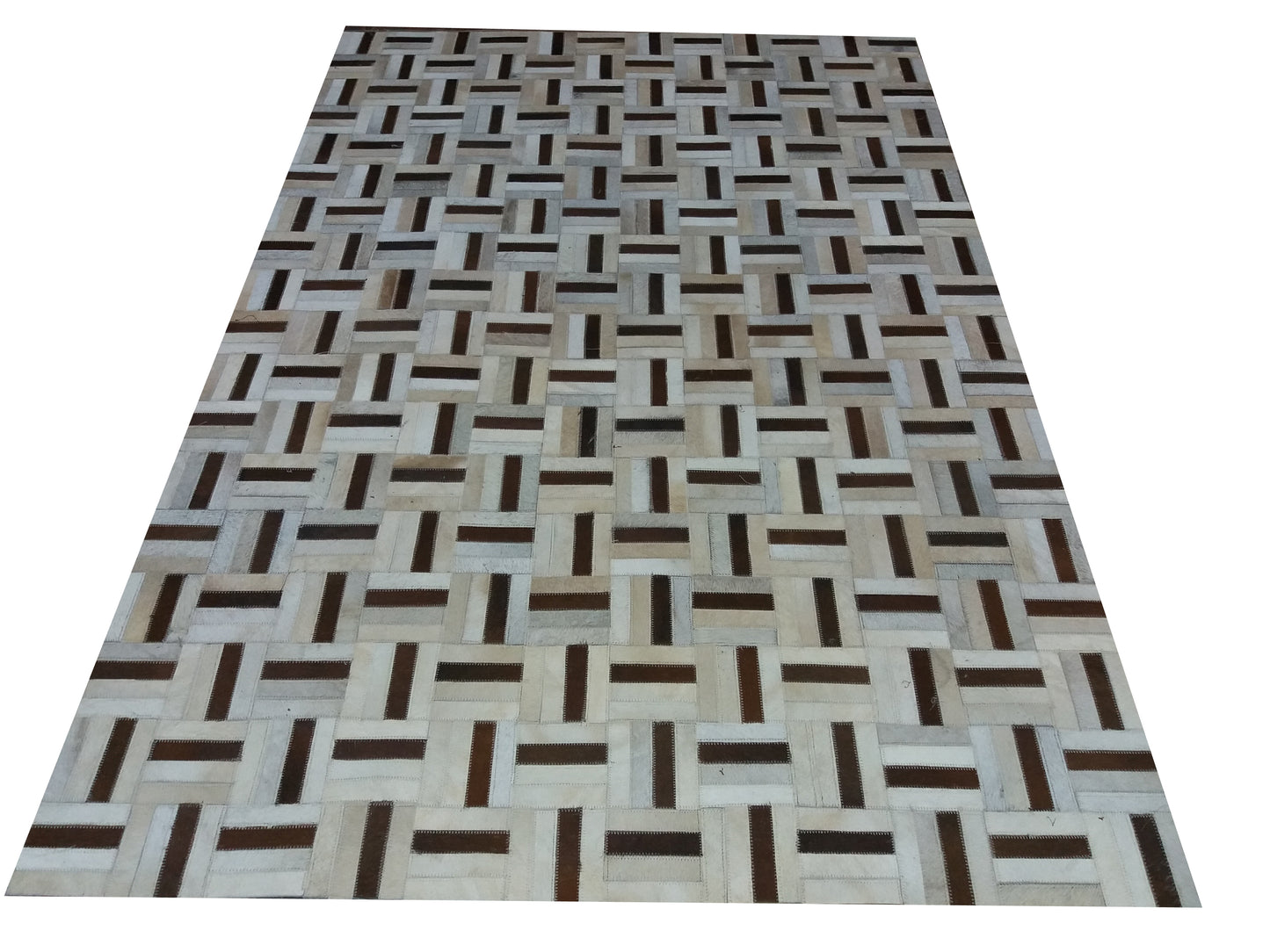 small cowhide patchwork rug