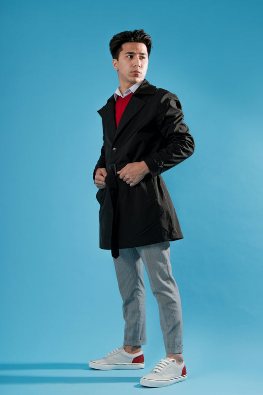 Luxurious Seasons Elevate Your Style With a Genuine Leather Suede Trench Coat Jacket - Boho Living Room