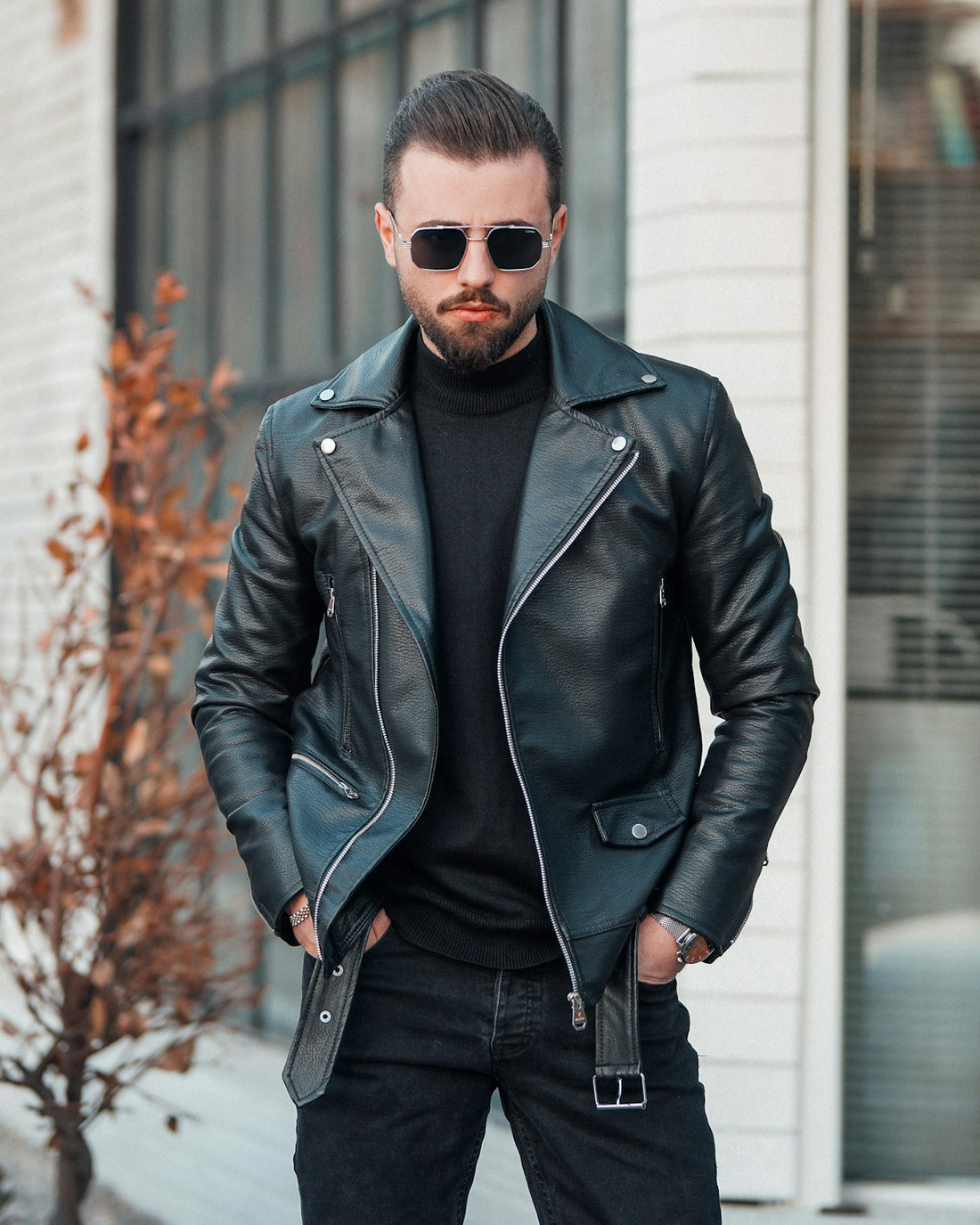 How to Make a Bold Statement with an Oversize Leather Bomber Jacket - Boho Living Room