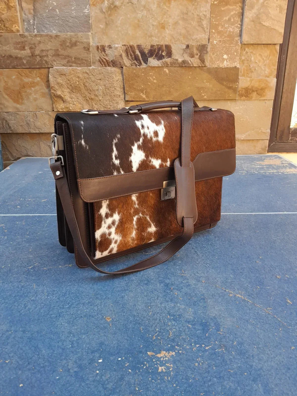 Cowhide briefcase Bags - Boho Living Room