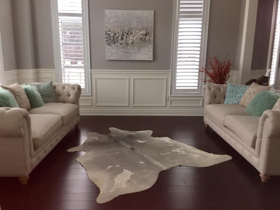 Grey cowhide rug