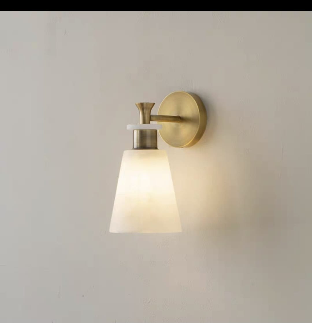 Modern Brass Cloud Stone Wall Lamp Spanish Marble Wall Light