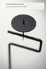 Black Wrought Iron Candle Stand with Wooden Cup – 45 cm