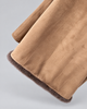 Women’s Suede Jacket Brown Fur Collar Mid-Length Winter Coat