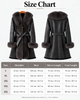 Women's Long Winter Coat Black Belted Oversized Collar Design