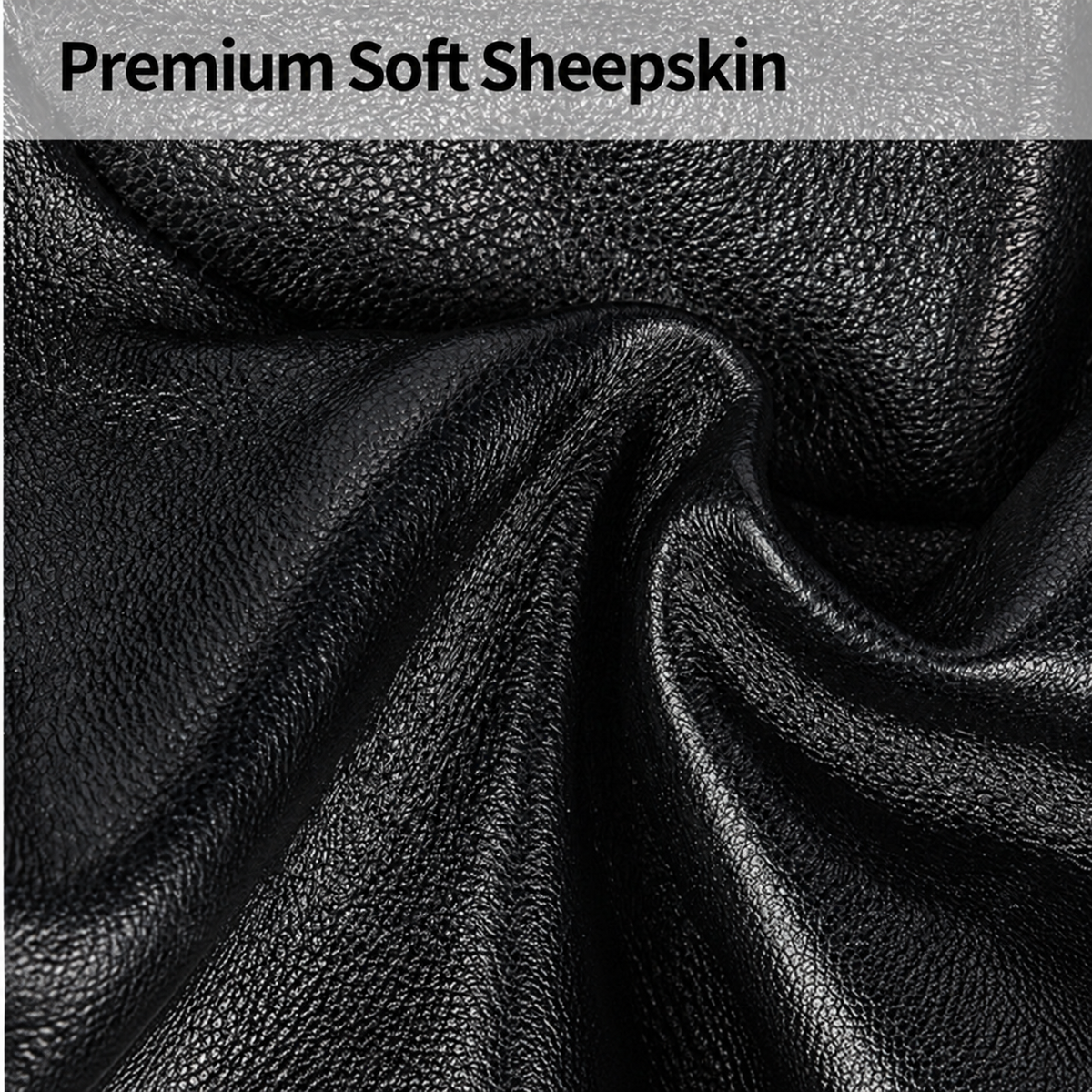 Winter Leather Gloves for Men with Sheepskin and Touchscreen