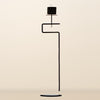 Black Wrought Iron Candle Stand with Wooden Cup – 45 cm