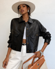 Women's Cropped Leather Jacket in Lambskin with Relaxed Moto Style