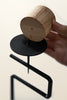 Black Wrought Iron Candle Stand with Wooden Cup – 45 cm