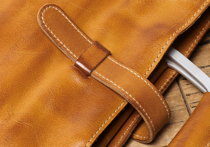 Men's Genuine Brown Leather Office Bag Briefcase