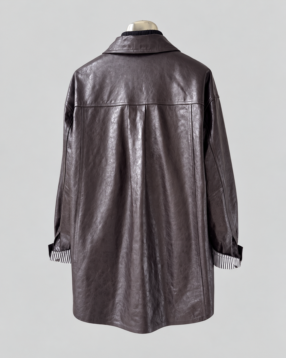 Women’s Brown Leather Jacket Waxed Sheepskin Mid Length Style