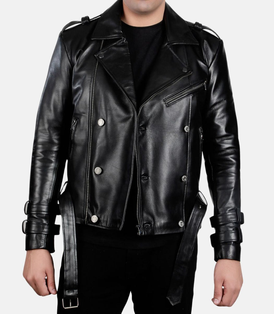 motorcycle genuine leather jacket