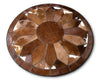 Brown White Patchwork Cowhide Rug Round