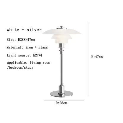Mushroom Glass Bedside Light with Button Switch