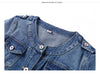 Round Neck Shorty Cropper Denim Jacket Women