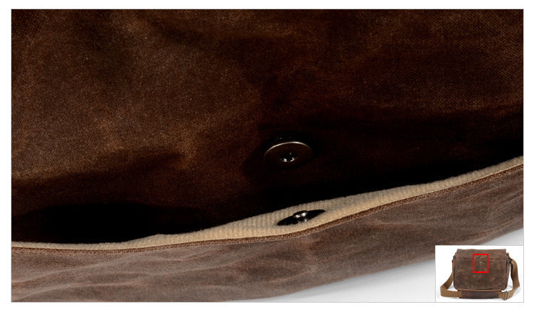 Vintage Canvas DSLR Camera Bag with Buckle Flap and Shoulder Strap
