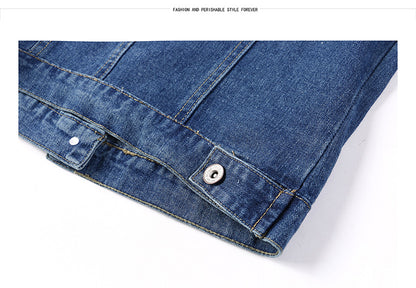 Round Neck Shorty Cropper Denim Jacket Women