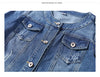 Round Neck Shorty Cropper Denim Jacket Women