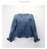 Round Neck Shorty Cropper Denim Jacket Women