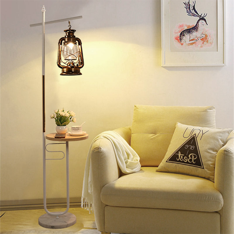 European vintage lantern floor lamp