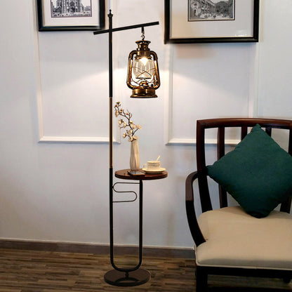 European vintage lantern floor lamp