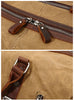 Canvas Duffle Bag with Waxed Finish and Top-Grain Cowhide Leather