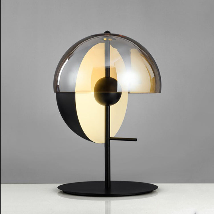 Nordic Postmodern Smoked Glass Table Lamp