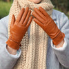 Women’s Leather Gloves in Lambskin with Fleece Lining and Touchscreen Use