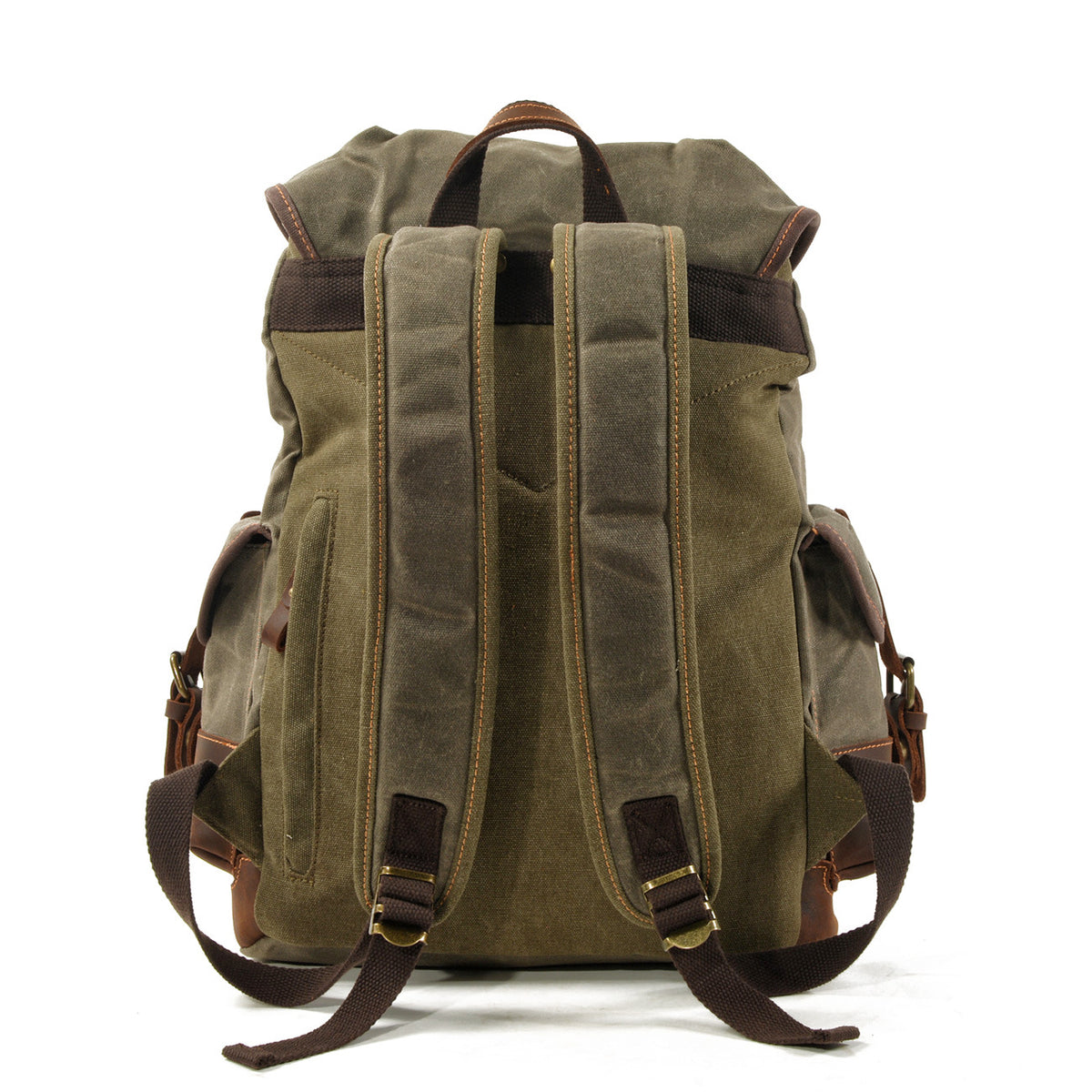 Vintage Canvas Backpack with Leather Trim for Everyday Travel